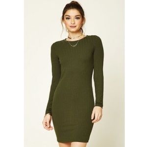 Forever 21 olive green bodycon dress
